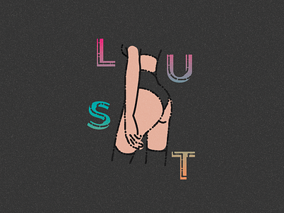 Lust ass booty editorial illustration lingerie lust sexy