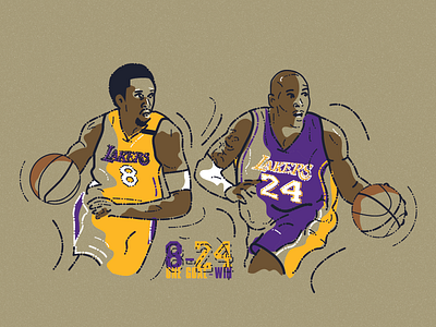 Kobe 8-24 24 8 basketball black mamba bryant editorial illustration kobe kobe bryant legend mamba nba