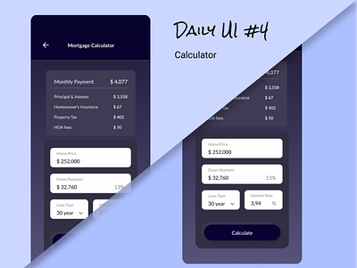 Daily UI #4 calculator dailyui design mortgage calculator ui