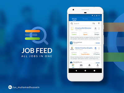Job Feed App android app branding design icon ios prototyping ui ux wireframes workflow