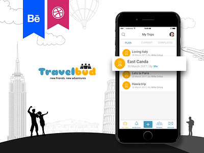 Travelbud app app behance design dribbble interaction ios travel wireframes