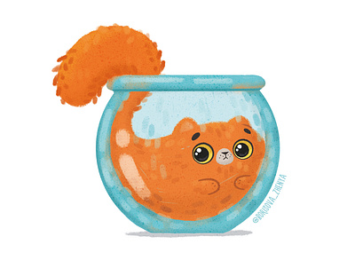 Cat in the aquarium alphabet animals cute illustration design illustration kids kids illustration