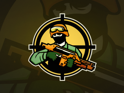 Military Soldier Gaming Mascot Logo