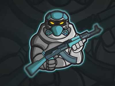 Robot Soldier Mascot Logo