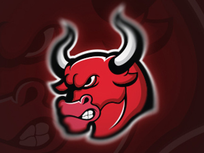 Red Bull Mascot Logo buffalo bull bullfighting cartoon clan cow esports gaming mascot ox red team