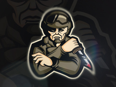 Soldier Knifing Mascot Logo by Mascot Logo Captain on Dribbble