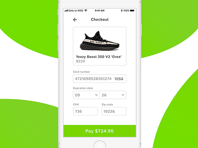 Daily UI #002 - Credit Card Checkout 002 app checkout credit card daily ui dailyui product shopping ui ux
