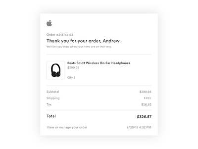 Daily UI #017 - Email Receipt 017 daily ui dailyui email email receipt order receipt