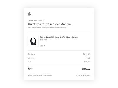 Daily UI #017 - Email Receipt