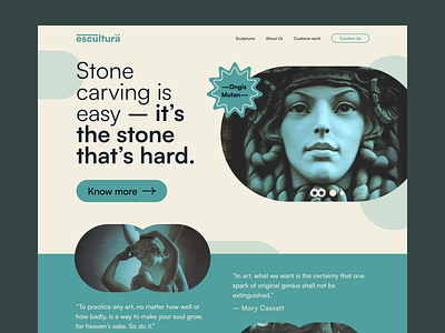 Museum Website design: Landing page - Escultura