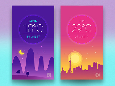Weather UI android app weather concept design flat icon inspiration ios ui ux