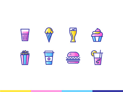 Food Icon Set color design graphic icon iconutopia line pixel texture vector