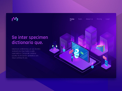 Header Concept for Business management tool website business gradient hero icon illustration isometric management tool website