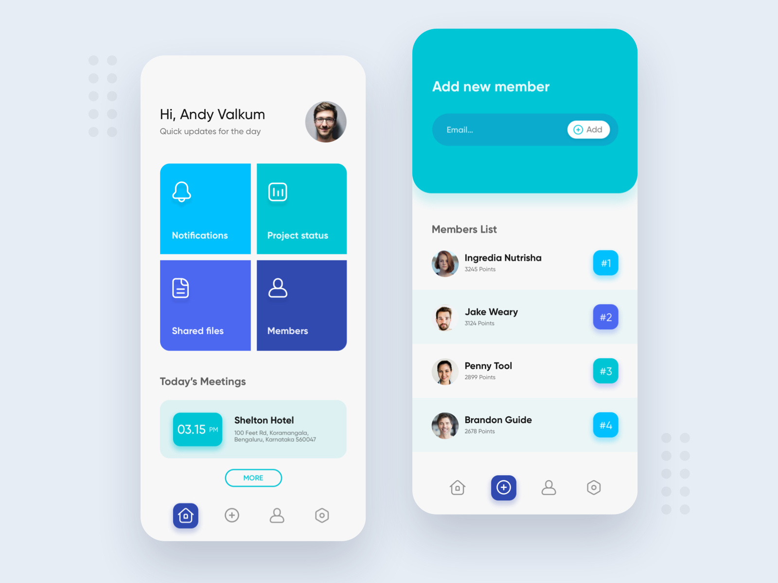 Team Management App by Shreyas Bendre on Dribbble