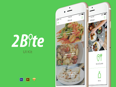 2Bite Ui Kit android app food ios iphone mobile restaurant ui ux