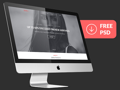 Brandly - Free one page PSD agency blog fashion free freebie one page photoshop psd ui web web design website