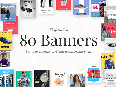 80 Banners - Shop Edition app banner blog fashion product shop social media website