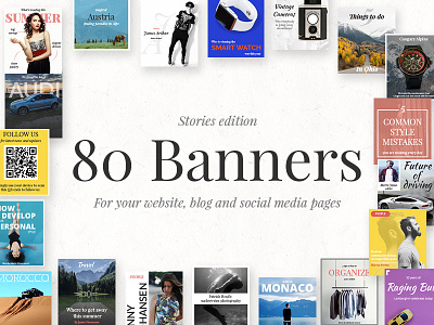 80 Banners - Stories Edition app banner blog fashion product shop social media website