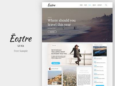 Ēostre Ui Kit - Free Sample blog ecommerce fashion free freebie photoshop shop ui ui kit ux web web design website website template