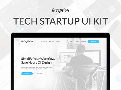 Inception Ui Kit blog photoshop start up startup tech technology ui ui kit ux web web design website