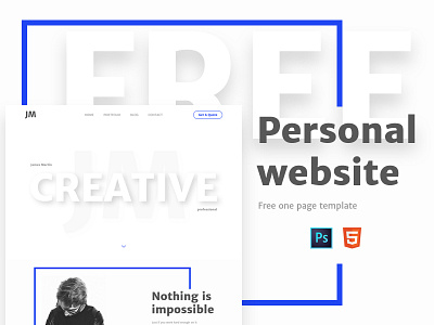 Personal - Free One Page Template agency clean code design free freebie html minimal one page portfolio ui web design