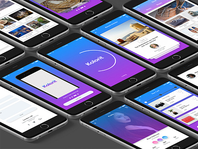 Kolorit Mobile Ui Kit colorful mobile mobile app mobile ui photoshop sketch ui ui design ui kit ux