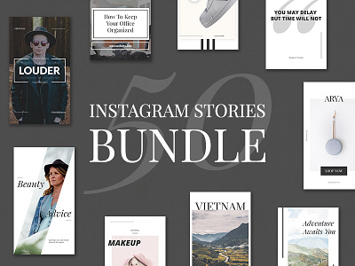 50 Instagram Stories Bundle banners instagram instagram marketing instagram stories marketing mobile promo social social media