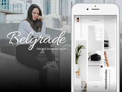 Belgrade Minimal Instagram Stories insta profile instagram instagram feed planner instagram profile template instagram psd template instagram template social media template web donut