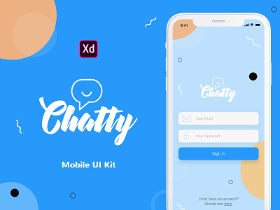 Chatty Mobile UI Kit adobe xd adobe xd ui kit chat chat app chat ui kit ios ios app ios ui kit iphonex made with xd mobile ui kit ui design xd ui kit