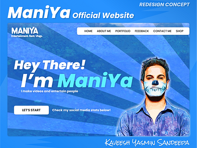 ManiYa Official Website | Redesign Concept 🚀 concept creative ui design gamer maniya redesign streamer ui ui design ux ux design web design youtuber