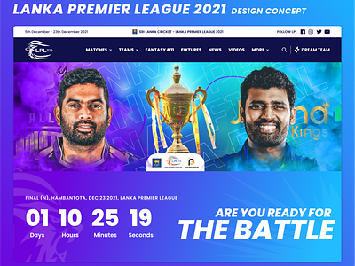 Lanka Premier League 2021 - Concept Design 🚀 branding creative ui cricket design illustration ipl logo lpl sport website sports sri lanka ui ui design ux ux design web design
