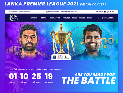 Lanka Premier League 2021 - Concept Design 🚀 branding creative ui cricket design illustration ipl logo lpl sport website sports sri lanka ui ui design ux ux design web design