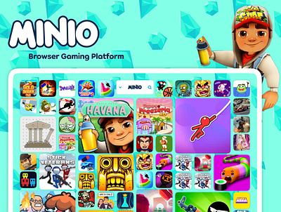 Minio | Browser Gaming Platform | Concept UI UX Design branding creative ui design gaming website illustration mini game website ui ui design ux ux design web design website design