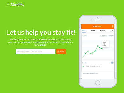 Dailyui 003 Landing Page app healthy landing page