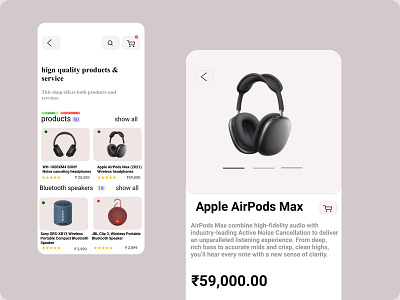 Ecommerce app design using figma!!!