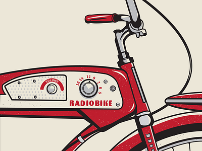 RADIOBIKE 3 color artcrank artcrank denver bike cruiser bike illustration print radiobike screen print
