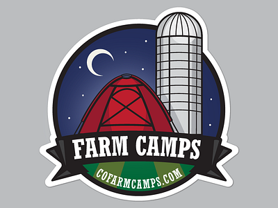 Farm Camps farm illustration illustrator jupiter visual silo stars tent