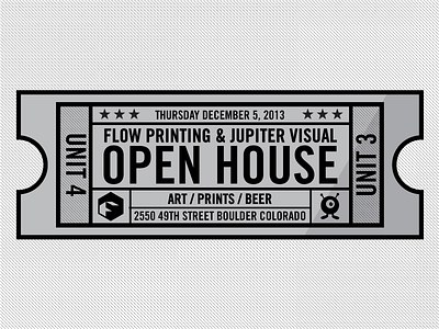 Open House boulder event graphic design jupiter visual open house party ticket