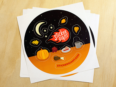 Fall Sticker Sheet fall jupiter visual laser die cut night sky pie pumpkin sticker turkey