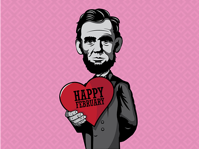 Happy February abraham lincoln february illustration jupiter visual sticker