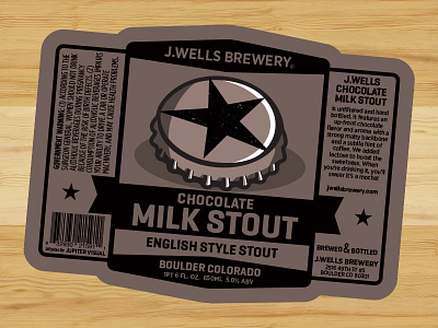 Chocolate Milk Stout beer label boulder chocolate milk stout illustrator j. wells brewery