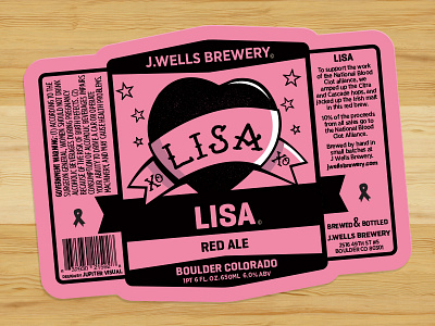 Red Ale beer label boulder j. wells brewery jupiter visual lisa red ale