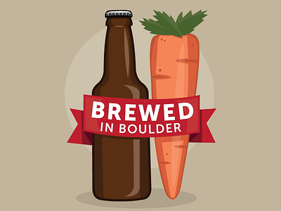Brewed in Boulder beer bottle brewed in boulder carrot jupiter visual vector
