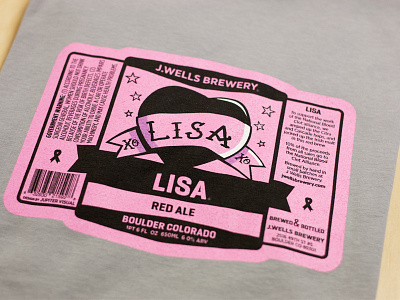 Label is Shirt is Label beer label heart jupiter visual lisa pink screen printed shirt