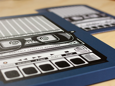 Deckhead Prints cassette deckhead glasses illustration jupiter visual retro tape recorder vector