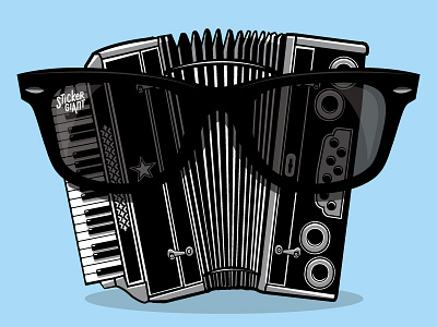 Shady Accordion accordion illustration jupiter visual sunglasses vector