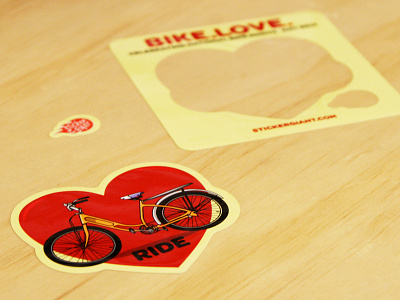Bike Love Sticker Sheet bike illustration jupiter visual love ride sticker sticker sheet