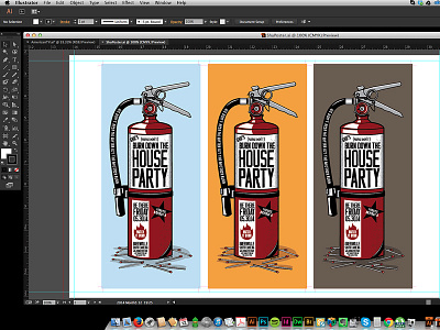 Burn Down The House fire fire extinguisher illustration invite jupiter visual matches wip
