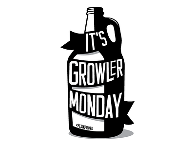Growler Monday beer black and white growler illustration jupiter visual monday
