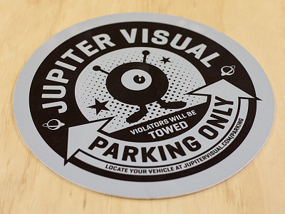 Jupiter Visual Parking Sign illustration jupiter visual one color parking sign sign